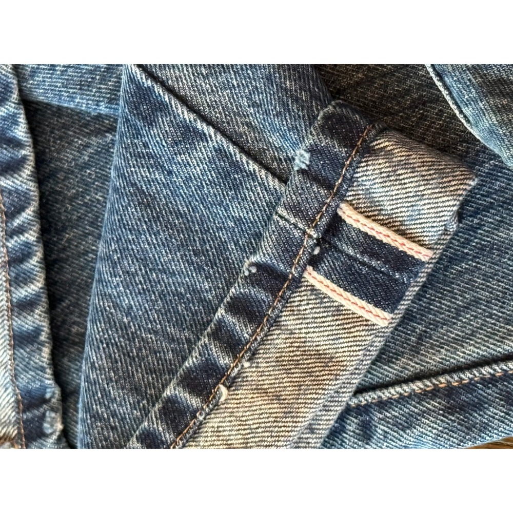 Levi's 501 Skinny Jeans Womens 25x30 Blue Excellent Selvedge Detail Button Fly - Picture 5 of 9